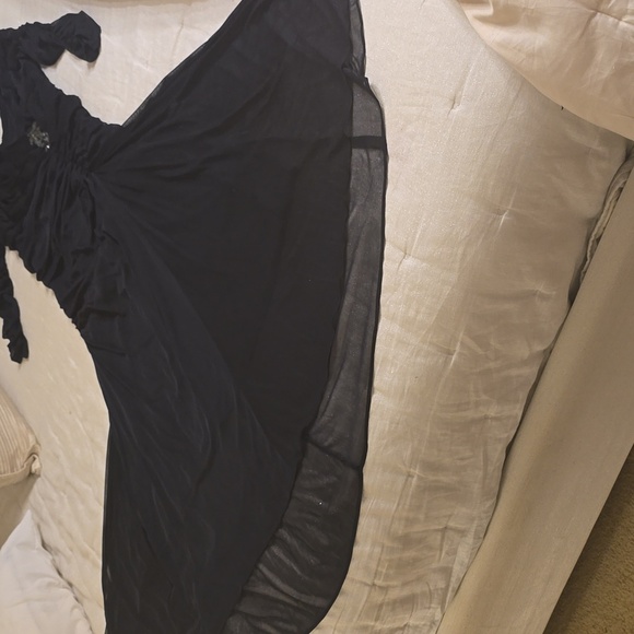 Adrianna Papell Navy Asymmetrical Dress Formal, Wedding. - Picture 12 of 16